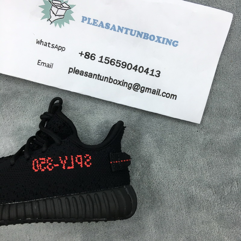 Authentic Yeezy 350 Boost V2 “Black Red” Kids